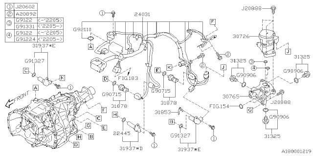 2025 Subaru Outback 4 Cyl 2.5L Onyx Shift Control Diagram 2
