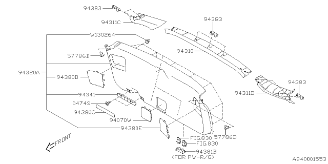 2025 Subaru Outback 4 Cyl 2.5L Onyx Inner Trim Diagram 5
