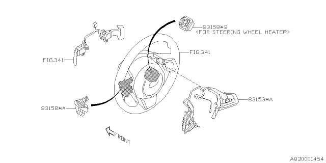 2024 Subaru Forester SW ASSY STRG HTR Diagram for 83158SL001