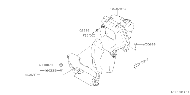 2025 Subaru Forester 4 Cyl 2.5L Hybrid Touring Air Cleaner & Element Diagram 2