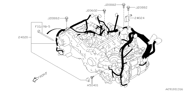 2023 Subaru Crosstrek 4 Cyl 2.5L CVT Limited w/Eyesight Engine Wiring Harness Diagram 2