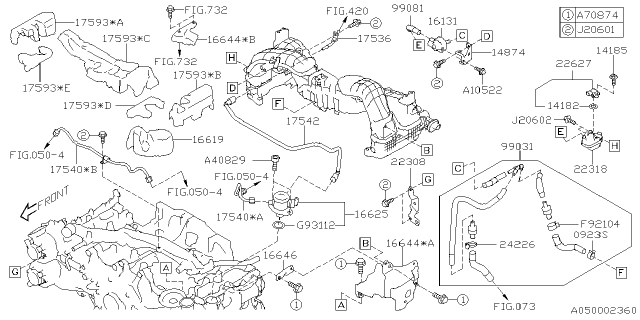 2023 Subaru WRX 4 Cyl 2.4L 6MT Base Intake Manifold Diagram 2