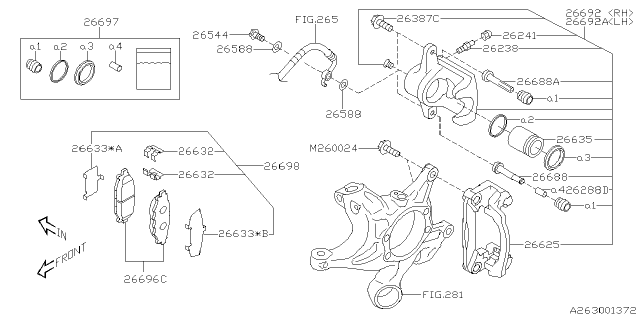 2024 Subaru BRZ DISK BRAKE KIT R RH Diagram for 26692CC020