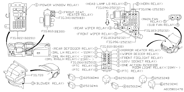 2022 Subaru Ascent 4 Cyl 2.4L Limited 8-Passenger w/Eyesight Electrical Parts - Body Diagram 3