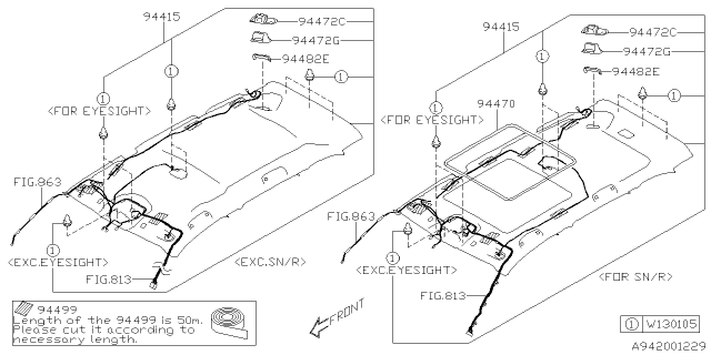 2022 Subaru Forester 4 Cyl 2.5L Plus w/Eyesight Roof Trim Diagram 2
