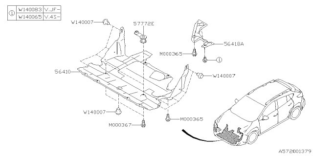2024 Subaru Crosstrek UNDER COVER COM F Diagram for 56410FN000
