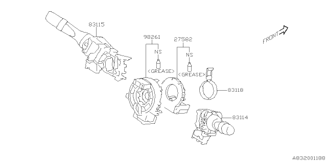 2025 Subaru WRX STRGROLL CONNECT SET Diagram for 83196VC020