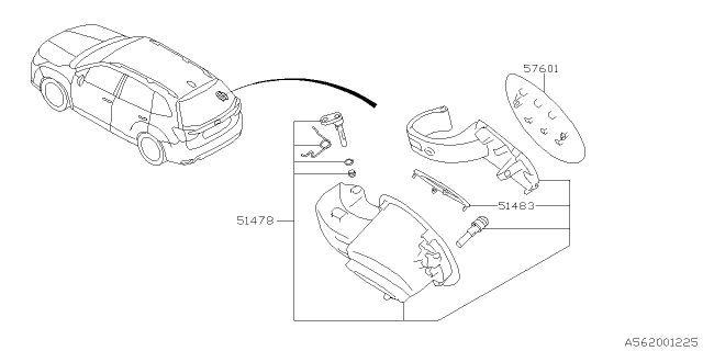 2024 Subaru Forester 4 Cyl 2.5L Eyesight Trunk & Fuel Parts Diagram 2