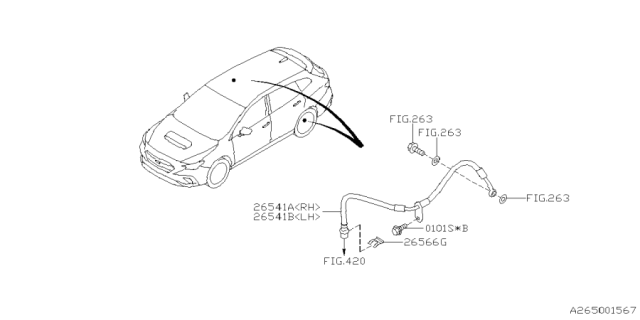 2024 Subaru WRX BRAKE HOSE R RH Diagram for 26541VC080