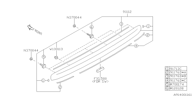2021 Subaru WRX STI 4 Cyl 2.5L Turbo 6MT Limited Outer Garnish Diagram 2