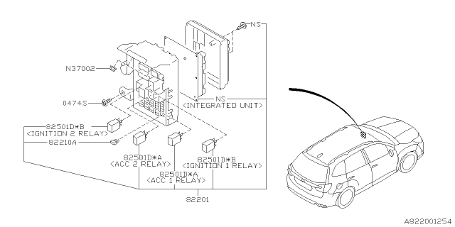2022 Subaru Forester JOINT BOX ASSY Diagram for 82201SJ932