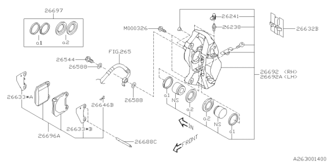 2025 Subaru BRZ PAD KIT R Diagram for 26696CC020