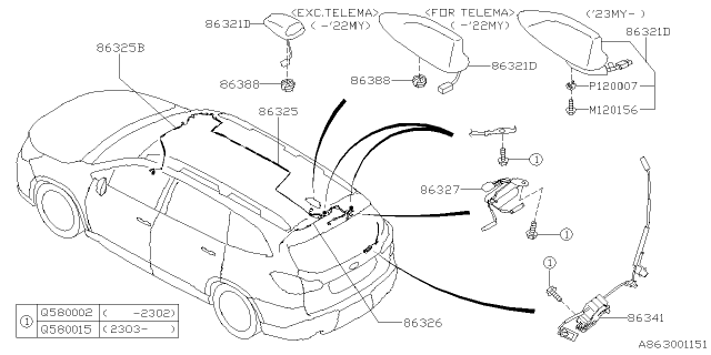 2023 Subaru Ascent FEEDER CORD ASSY Diagram for 86325XC97A