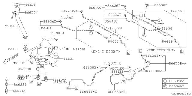 2022 Subaru Forester NOZZLE F Diagram for 86636SJ030