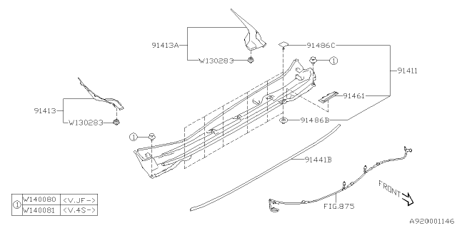 2024 Subaru Crosstrek COVER COWL LHD Diagram for 91461FN010