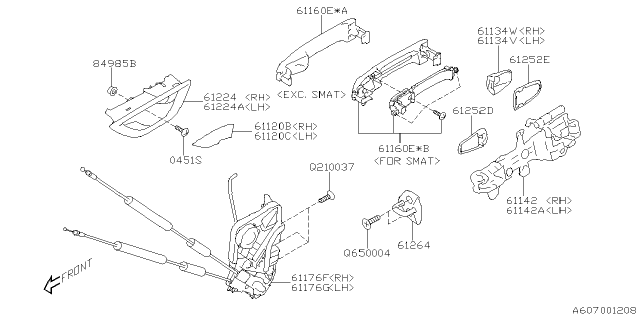 2024 Subaru WRX LATCH&ACT AY DR FRH Diagram for 61032VC061
