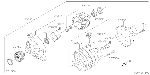 2025 Subaru Impreza ALTNTR ASSY Diagram for 23700AB200