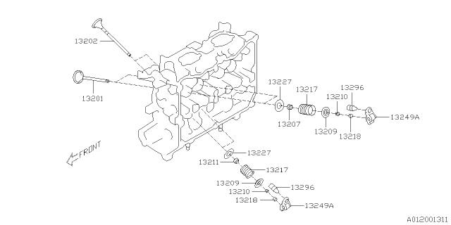 2022 Subaru Ascent Valve-Int Diagram for 13201AA82A