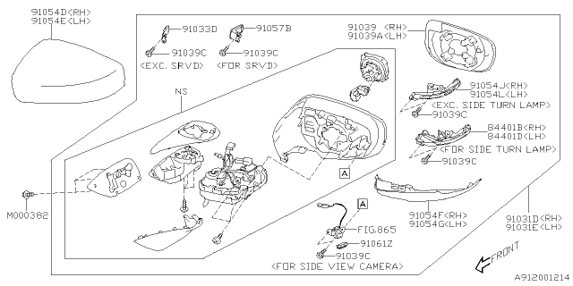 2024 Subaru Ascent LAMP ASSY TURN SDLH Diagram for 84401FN000