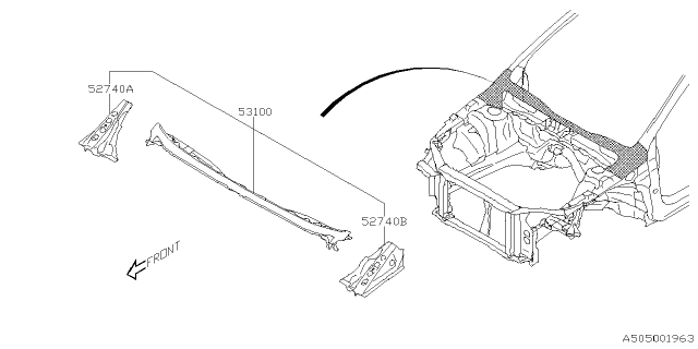 2025 Subaru Crosstrek 4 Cyl 2.0L Eyesight Body Panel Diagram 6