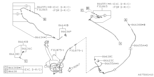 2025 Subaru Forester NOZZLE R Diagram for 86636SL140