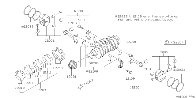2021 Subaru WRX STI 4 Cyl 2.5L Turbo 6MT Base Piston & Crankshaft Diagram 2