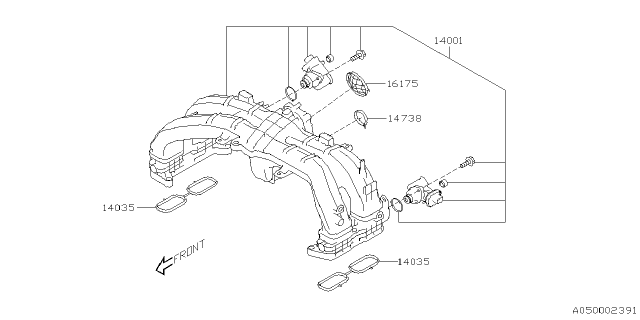 2024 Subaru Crosstrek 4 Cyl 2.5L Limited w/Eyesight(4S) Intake Manifold Diagram 5
