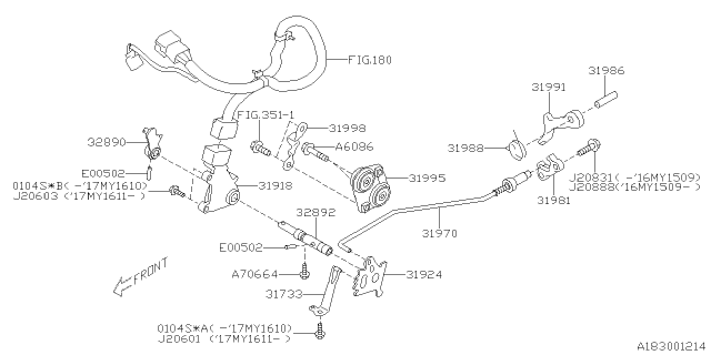 2021 Subaru WRX ARM COMPL-SHIFTER Diagram for 32890AA342