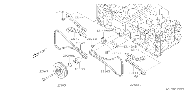 2022 Subaru Impreza 4 Cyl 2.0L CVT Eyesight Wagon Camshaft & Timing Belt Diagram 2