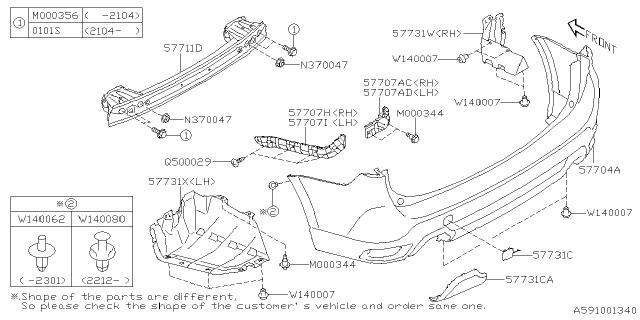 2023 Subaru Forester BUMPER PUNCHING R Diagram for 57794SJ30A