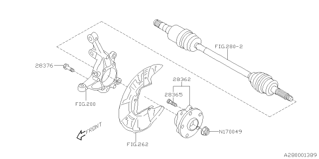 2023 Subaru Forester HUB UNIT COMPL F Diagram for 28373VC002
