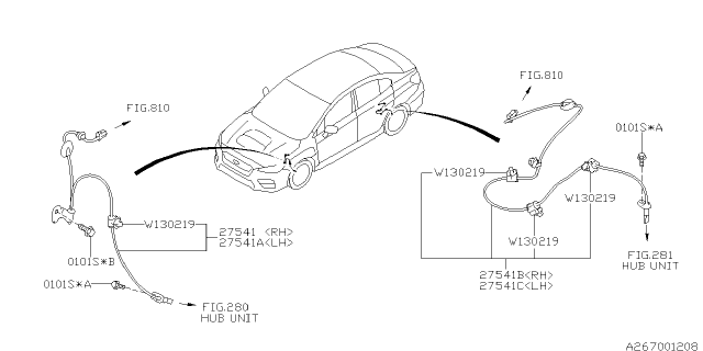 2021 Subaru WRX STI SEN SUB AY FT LH Diagram for 27540VA011