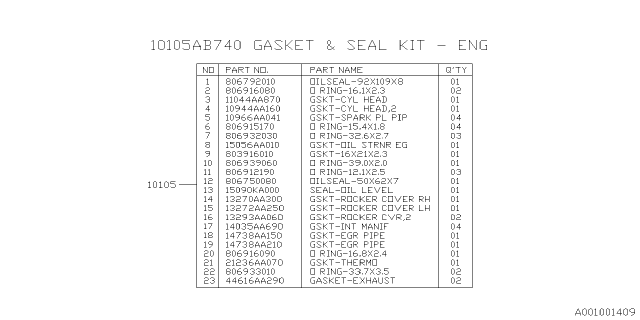 2023 Subaru Crosstrek 4 Cyl 2.0L CVT Eyesight Engine Assembly Diagram 4