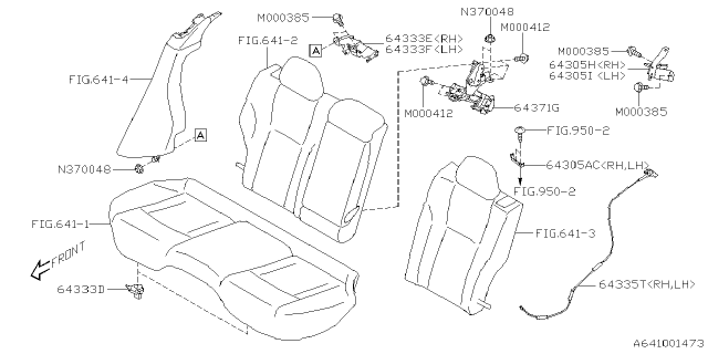 2024 Subaru Legacy 4 Cyl 2.5L Sedan Rear Seat Diagram 3