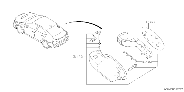 2022 Subaru WRX FLAP OUT SDN Diagram for 57602VC010