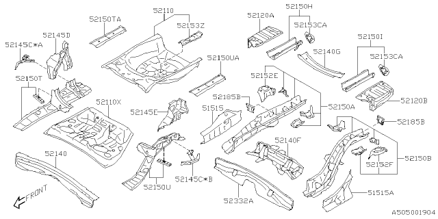 2025 Subaru WRX FLOOR PAN R CP SDN Diagram for 52119VC0109P