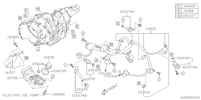 2025 Subaru Outback 4 Cyl 2.4L R Onyx Shift Control Diagram 2