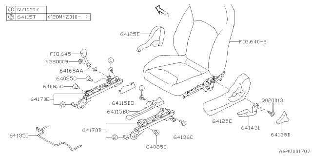 2023 Subaru Impreza 4 Cyl 2.0L 5MT Sedan Front Seat Diagram 7