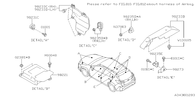2024 Subaru Crosstrek 4 Cyl 2.5L Wilderness ES(4S) Air Bag Diagram 2