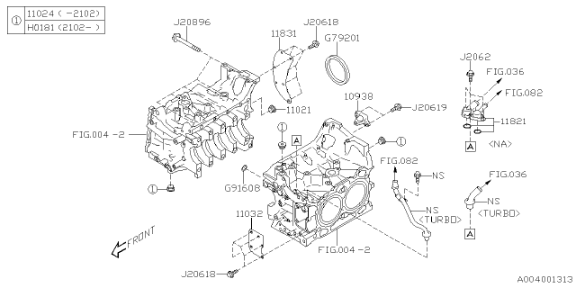 2025 Subaru Outback 4 Cyl 2.5L Base Cylinder Block Diagram 2