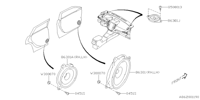 2025 Subaru Forester 4 Cyl 2.5L Base Plus Audio Parts - Speaker Diagram 2