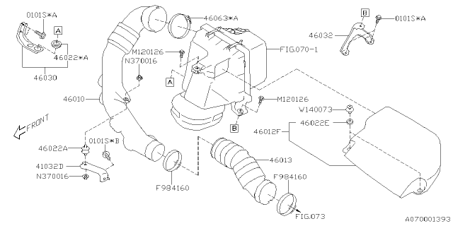 2023 Subaru Ascent Cushion Duct Air Diagram for 46022AL020