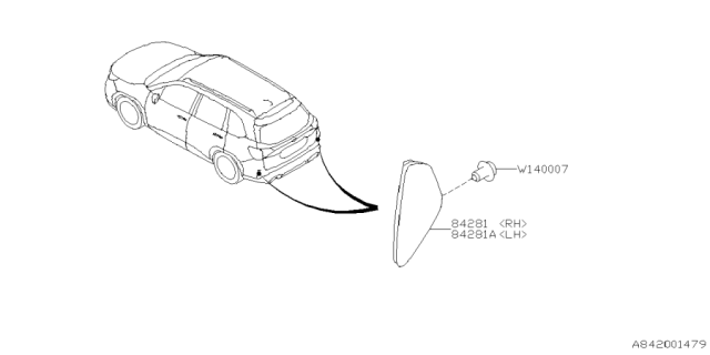 2025 Subaru Forester 4 Cyl 2.5L Premium Base Lamp - Rear Diagram 3