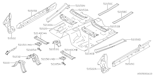 2022 Subaru Impreza 4 Cyl 2.0L 5MT Wagon Body Panel Diagram 2