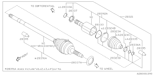 2023 Subaru Forester DRV SFT ASSY F 95F95 Diagram for 28321SJ010