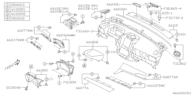 2023 Subaru WRX 4 Cyl 2.4L CVT Base w/Eyesight Instrument Panel Diagram 6