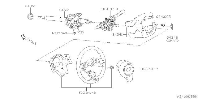 2023 Subaru Crosstrek 4 Cyl 2.0L 6MT Premium Steering Column Diagram 2