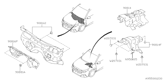 2025 Subaru Forester 4 Cyl 2.5L Premium Floor Insulator Diagram 2