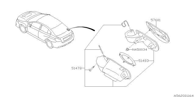 2021 Subaru WRX 4 Cyl 2.0L 6MT Limited Trunk & Fuel Parts Diagram 2