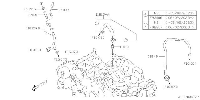 2022 Subaru Ascent HOSE ASSY-PCV Diagram for 11815AC88E